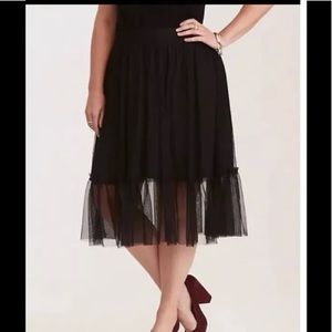 Torrid Mesh Illusion Midi Skirt